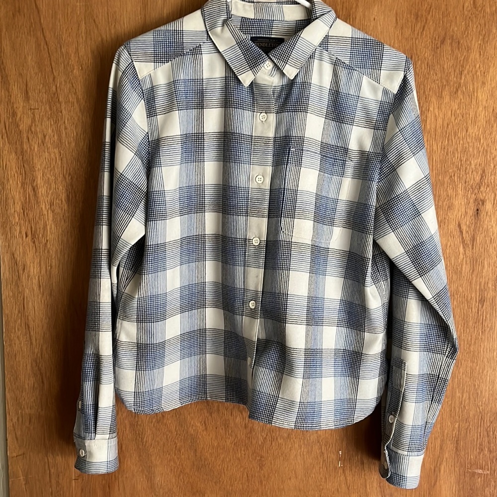 Pendleton 100% Virgin Wool Cropped Button Down